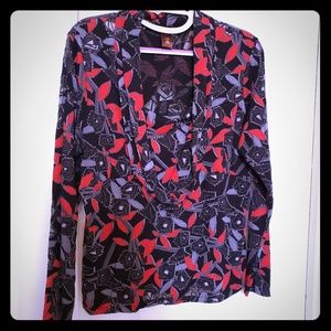 Multiples Blouse Sheer with Cowl Neck with Bib L